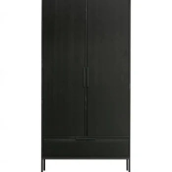 Best WOOOD Adam 2-deurs Kast Grenen Zwart