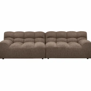 Hot WOOOD Allure 3-zits Bank Geweven Stof Donkerbruin Melange