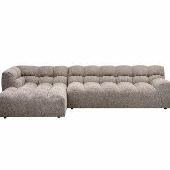 New WOOOD Allure Chaise Longue Links Geweven Stof Klei Melange