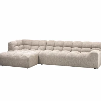 Best WOOOD Allure Chaise Longue Links Geweven Stof Naturel Melange