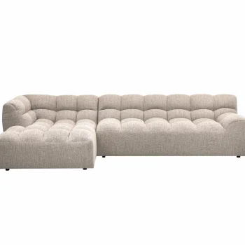 Best WOOOD Allure Chaise Longue Links Geweven Stof Naturel Melange