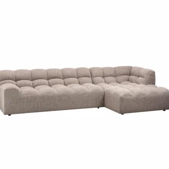 Hot WOOOD Allure Chaise Longue Rechts Geweven Stof Bruin Melange