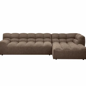 Clearance WOOOD Allure Chaise Longue Rechts Geweven Stof Donkerbruin Melange