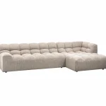 Best WOOOD Allure Chaise Longue Rechts Geweven Stof Naturel Melange