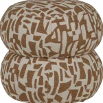 Clearance WOOOD Anic Poef Met Grafisch Patroon Bruin