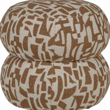 Clearance WOOOD Anic Poef Met Grafisch Patroon Bruin