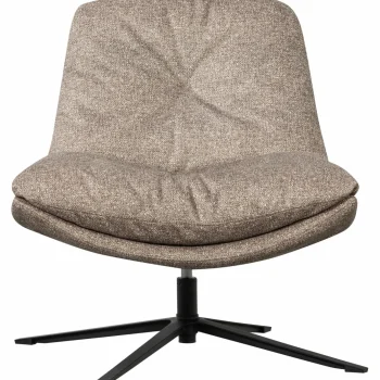 Clearance WOOOD Arve Draaifauteuil Bedrukte Stof Natural Melange