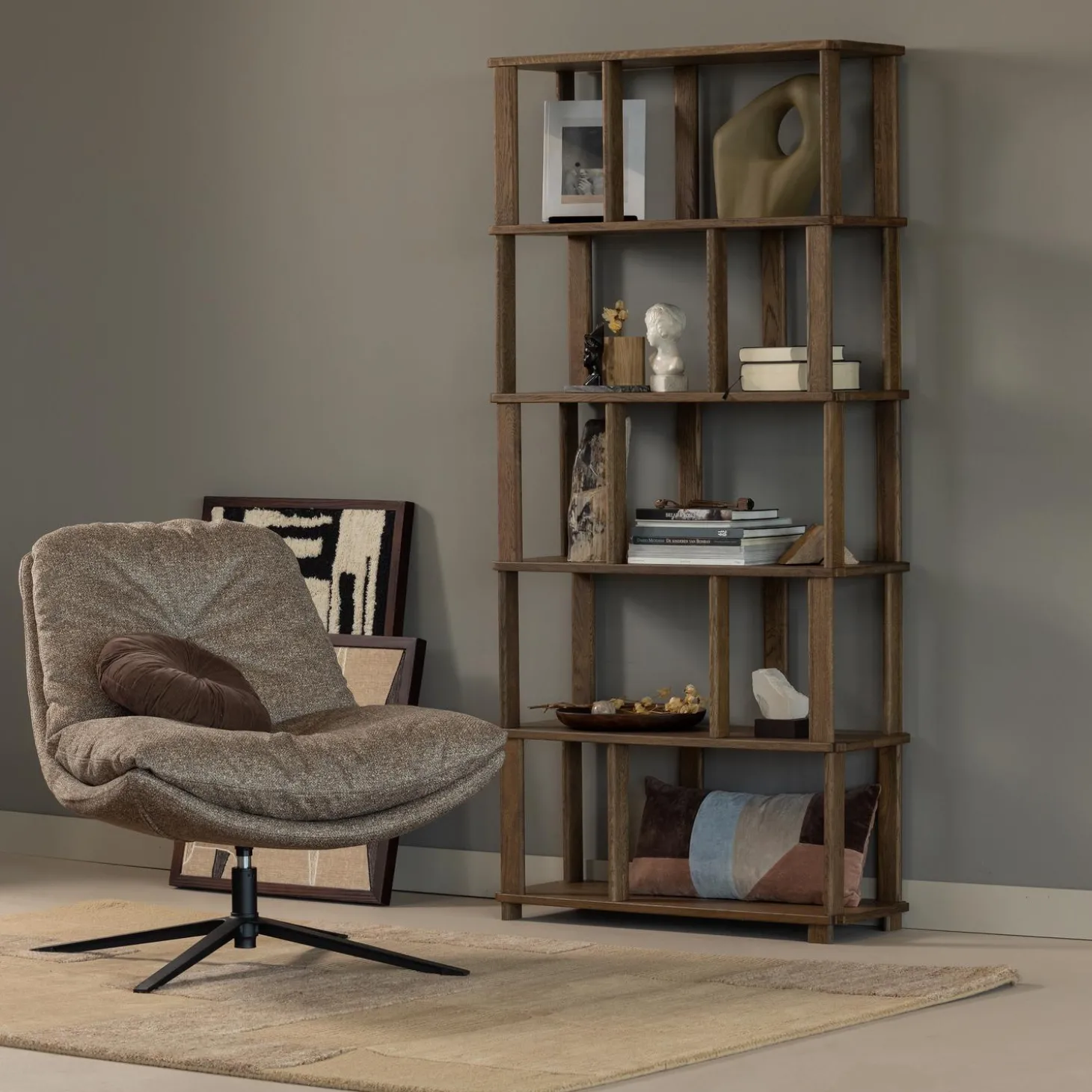 arve-draaifauteuil-bedrukte-st-BDouEYkn-3.webp Clearance WOOOD Arve Draaifauteuil Bedrukte Stof Natural Melange