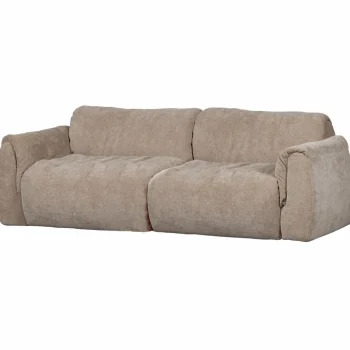 Discount WOOOD Baggy 2-zits Bank 3D Chenille Zand