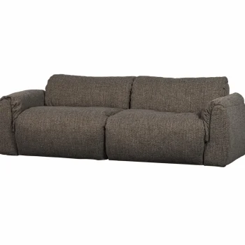 Hot WOOOD Baggy 2-zits Bank Geweven Stof Warmgrijs Melange Warm Grijs Melange