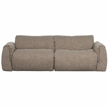 Clearance WOOOD Baggy 2-zits Bank Geweven Stof Bruin Melange