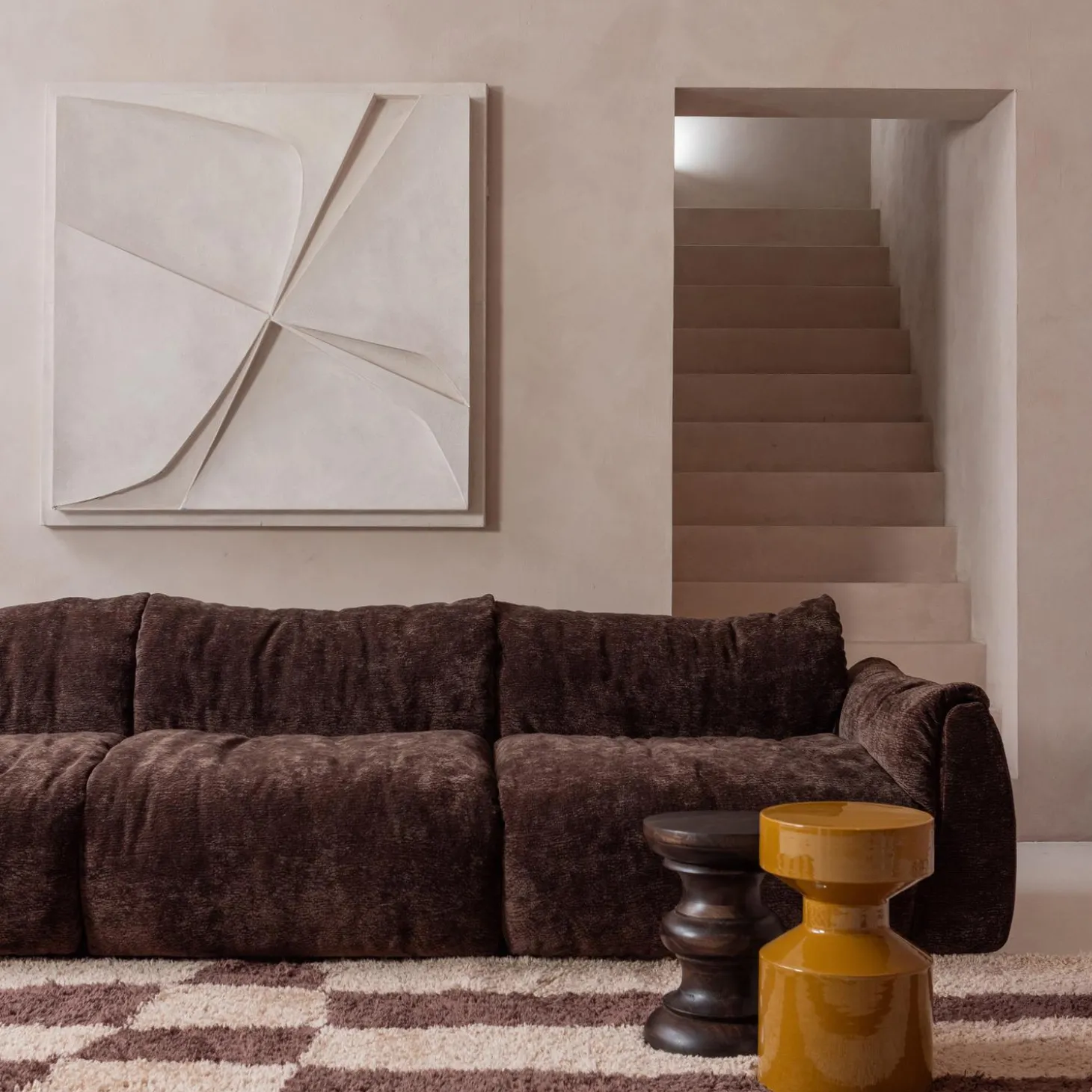 baggy-3-zits-bank-3d-chenille-rEACDFKH-2.webp Sale WOOOD Baggy 3-zits Bank 3D Chenille Donkerbruin