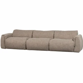 Clearance WOOOD Baggy 3-zits Bank Geweven Stof Bruin Melange