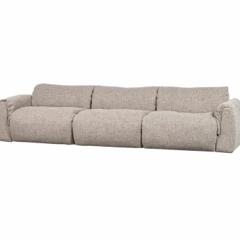 Hot WOOOD Baggy 3-zits Bank Geweven Stof Naturel Melange