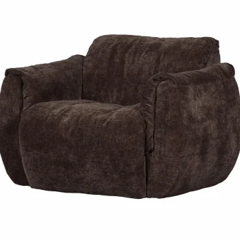 Outlet WOOOD Baggy Draaifauteuil 3D Chenille Donkerbruin