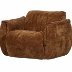 Outlet WOOOD Baggy Draaifauteuil 3D Chenille Middenbruin