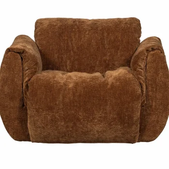 Outlet WOOOD Baggy Draaifauteuil 3D Chenille Middenbruin