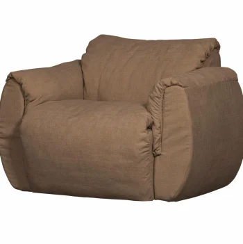 Hot WOOOD Baggy Draaifauteuil Geweven Chenille Bruin