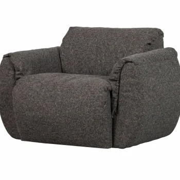 Outlet WOOOD Baggy Draaifauteuil Geweven Stof Warmgrijs Melange