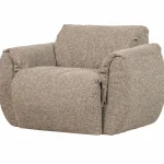 Hot WOOOD Baggy Draaifauteuil Geweven Stof Bruin Melange