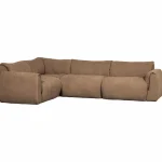 New WOOOD Baggy Hoekbank Links Geweven Chenille Bruin