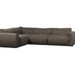 Outlet WOOOD Baggy Hoekbank Links Geweven Stof Warmgrijs Melange Warm Grijs Melange