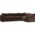 Clearance WOOOD Baggy Hoekbank Rechts 3D Chenille Donkerbruin