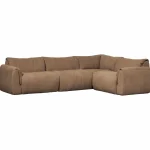 Outlet WOOOD Baggy Hoekbank Rechts Geweven Chenille Bruin