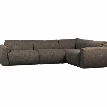 Sale WOOOD Baggy Hoekbank Rechts Geweven Stof Warmgrijs Melange Warm Grijs Melange