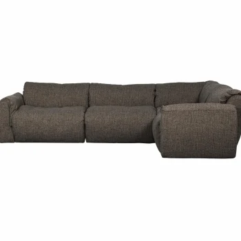 Sale WOOOD Baggy Hoekbank Rechts Geweven Stof Warmgrijs Melange Warm Grijs Melange