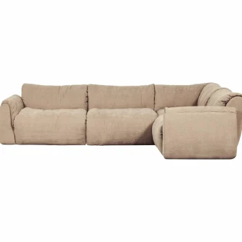 Fashion WOOOD Baggy Hoekbank Rechts Geweven Chenille Zand