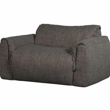 Fashion WOOOD Baggy Loveseat Geweven Stof Warmgrijs Melange