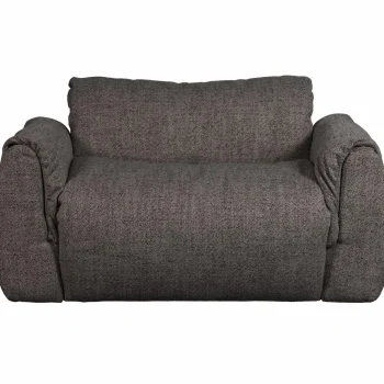 Fashion WOOOD Baggy Loveseat Geweven Stof Warmgrijs Melange
