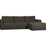 Clearance WOOOD Bar Chaise Longue Geweven Stof Rechts Antraciet
