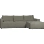 Clearance WOOOD Bar Chaise Longue Geweven Stof Rechts Warm Grijs
