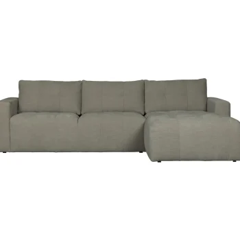 Clearance WOOOD Bar Chaise Longue Geweven Stof Rechts Warm Grijs