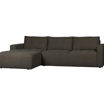 Fashion WOOOD Bar Chaise Longue Geweven Stof Links Antraciet