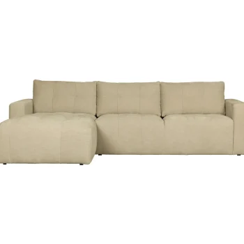 Hot WOOOD Bar Chaise Longue Geweven Stof Links Zand