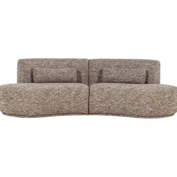 Fashion WOOOD Batavier Half Ronde Bank 4-zits Lichtbruin Melange