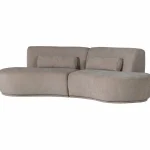 Discount WOOOD Batavier Half Ronde Bank 4-zits Velvet Melange Zand Zand Melange