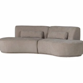 Discount WOOOD Batavier Half Ronde Bank 4-zits Velvet Melange Zand Zand Melange