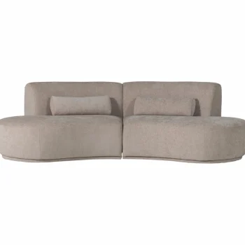 Discount WOOOD Batavier Half Ronde Bank 4-zits Velvet Melange Zand Zand Melange