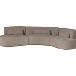 Fashion WOOOD Batavier Half Ronde Bank 6-zits Velvet Melange Zand Zand Melange