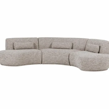 Fashion WOOOD Batavier Half Ronde Bank 6-zits Zand Melange