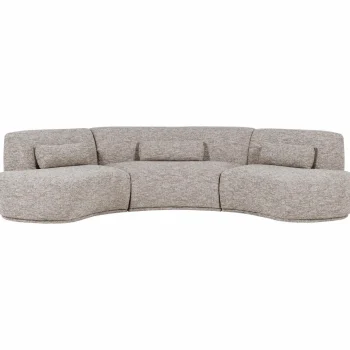 Fashion WOOOD Batavier Half Ronde Bank 6-zits Zand Melange