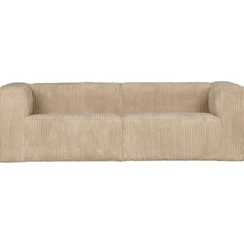 Clearance WOOOD Bean 3,5-zits Bank Ribstof Travertin