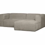 Fashion WOOOD Bean Chaise Longue Bank Rechts Grove Melange Travertin