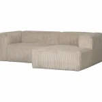 Sale WOOOD Bean Chaise Longue Bank Rechts Ribstof Travertin