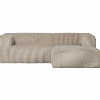 Sale WOOOD Bean Chaise Longue Bank Rechts Ribstof Travertin