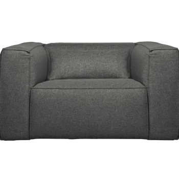 Fashion WOOOD Bean Fauteuil Incl. Kussen Gemeleerd Middengrijs